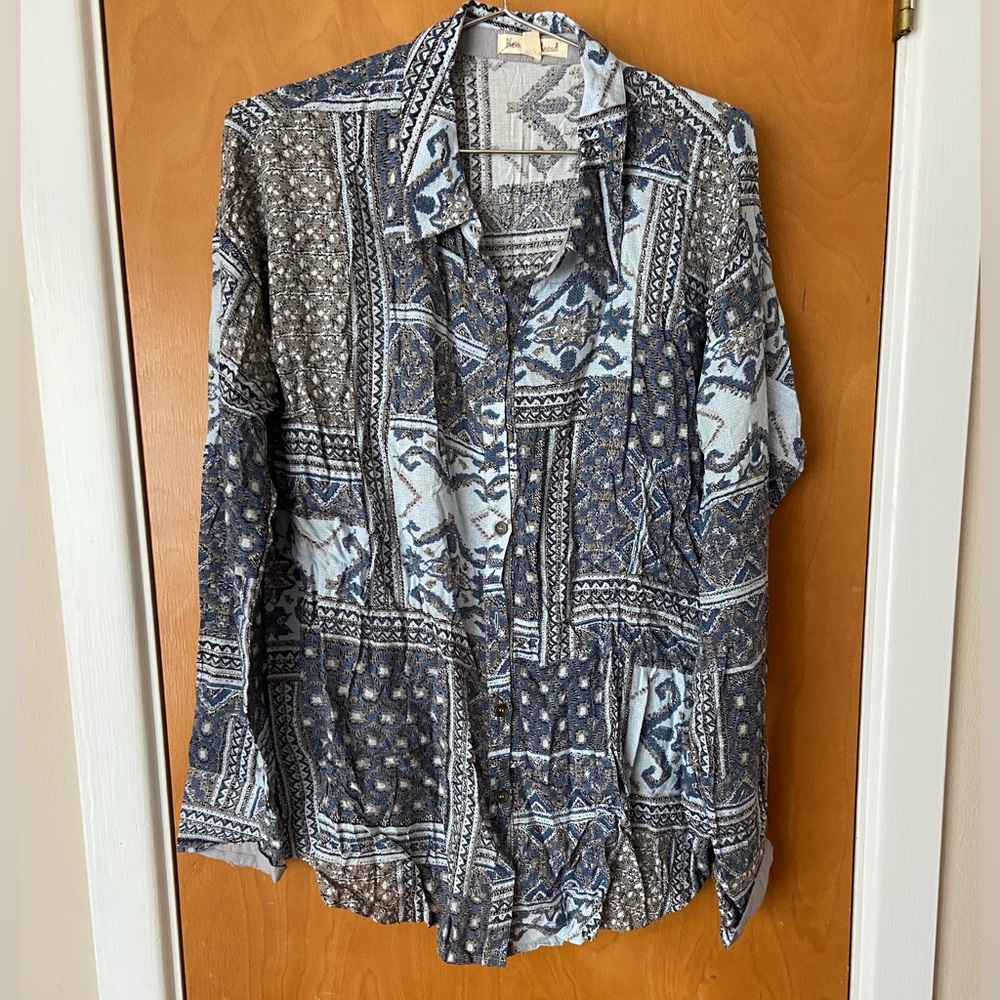 bandana paisley blue blouse size medium